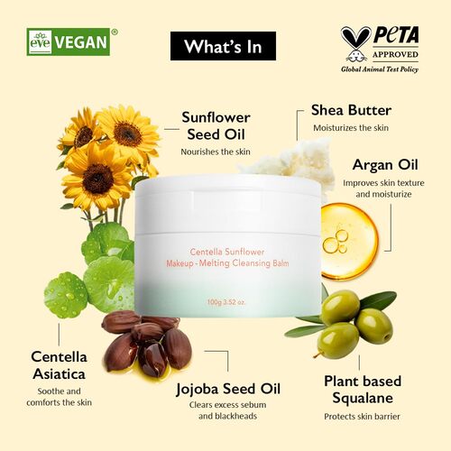 *SUPER PRECIO* [Bálsamo limpiador facial] haruharu wonder Centella Sunflower Makeup Melting Cleansing Balm 100g