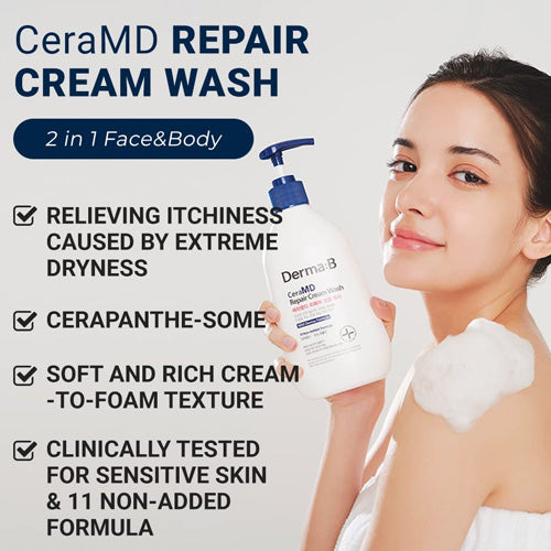 [Jabón corporal hidratante] DERMA:B CeraMD Cream Wash 400ml