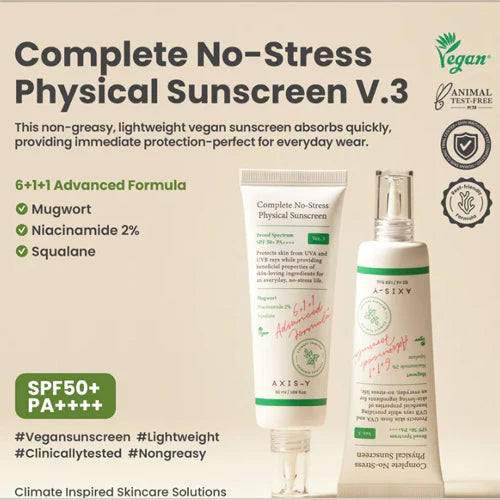 [Protector solar] AXIS-Y *renew* Complete No-Stress Physical Sunscreen 50ml