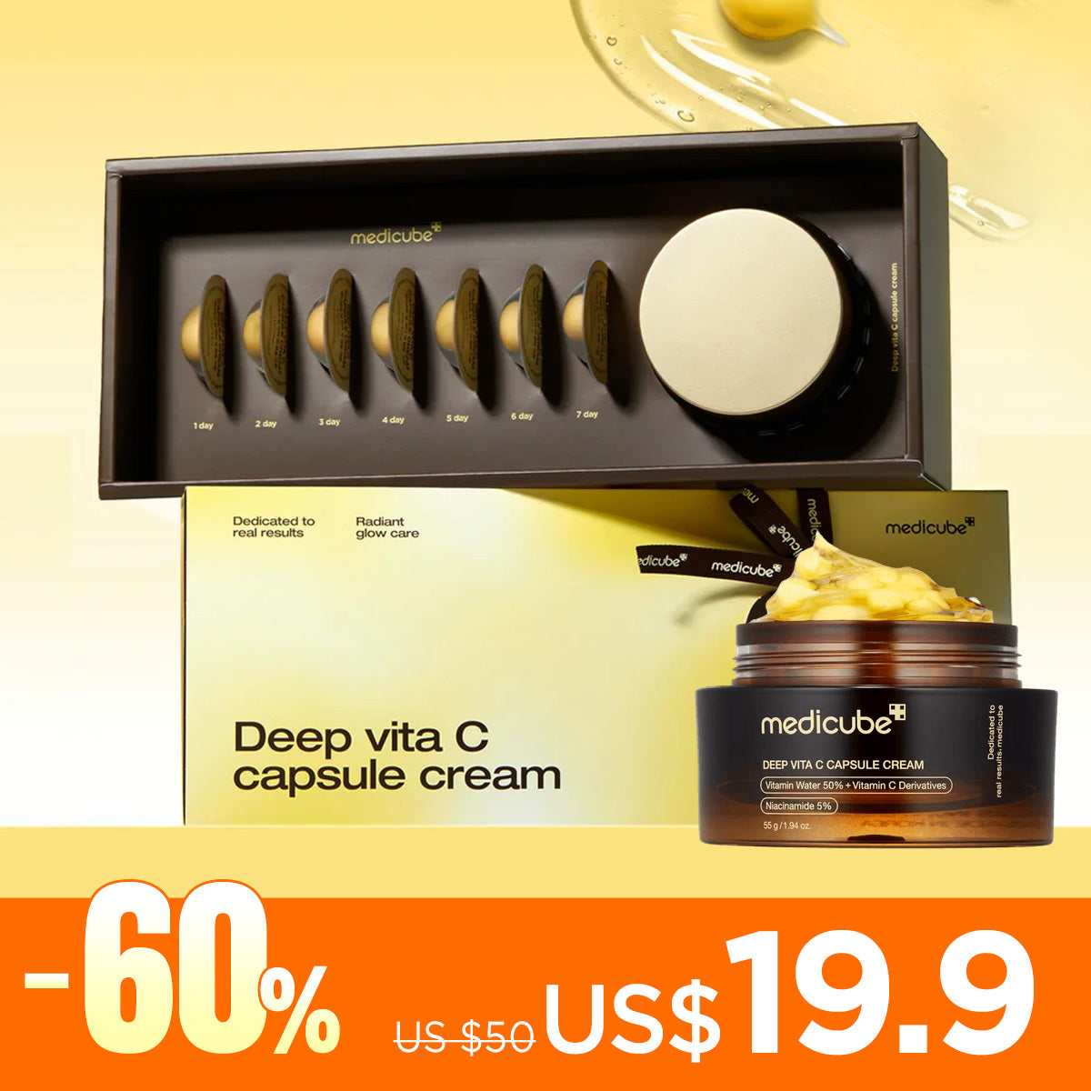 *SPECIAL PRICE* [Pack especial] Medicube Deep Vita C Capsule Cream Set (Crema 55ml 1ea + Sample 7ea)