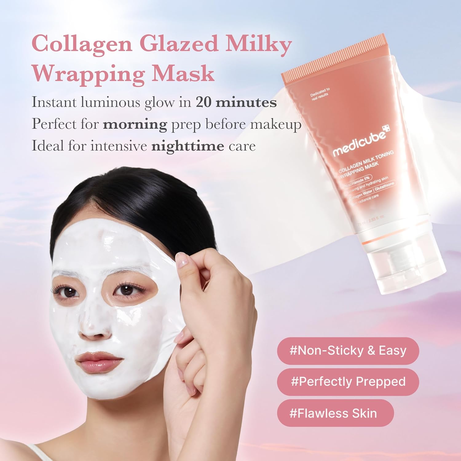 [Mascarilla facial] MEDICUBE Collagen Milk Toning Wrapping Mask 75ml
