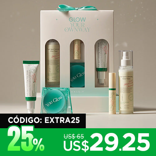 [Pack Regalo] AXIS-Y Glow Your Ownway Set (Dark Spot Correcting Glow Toner + Vegan Collagen Eye Serum + Dark Spot Correcting Glow Serum + You Glow Compact Mirror)