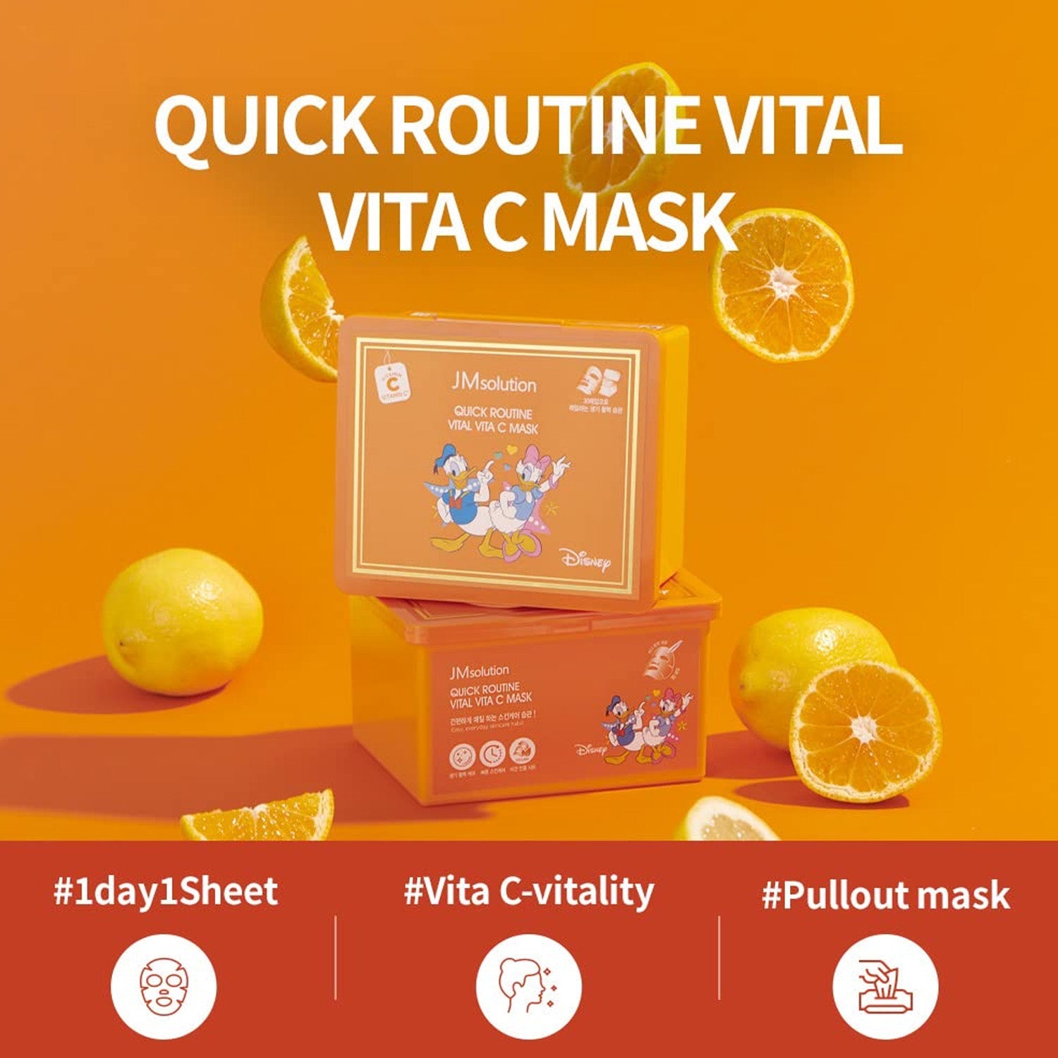 [Mascarilla facial] JM Disney Quick Routine Vital Vita C Mask (30ea)