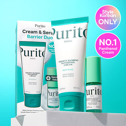 [Pack Regalo] PuritoSeoul Set Mighty Bamboo Panthenol Cream 100ml + Wonder Releaf Serum 60ml