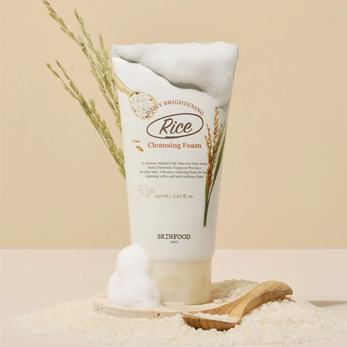 [Limpiador facial exfoliante] Skinfood *renewal* Rice Daily Brightening Scrub Foam 150ml