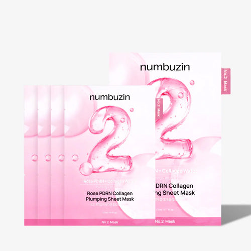 [Mascarillas faciales] Numbuzin No.2 Rose PDRN Collagen Plumping Sheet Mask (5ea)