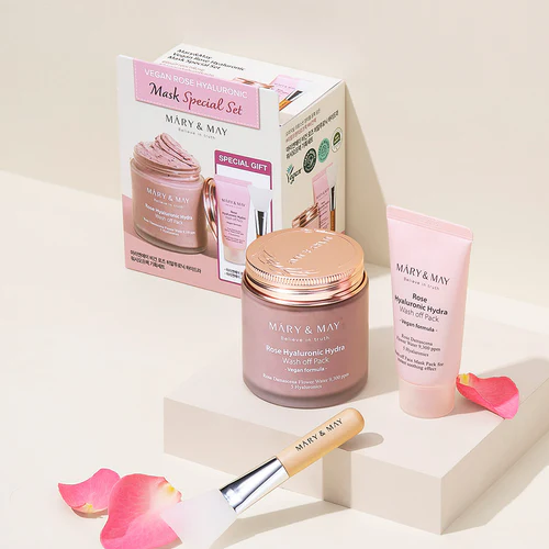 [Set de regalo] Mary&May Vegan Hyaluronic Hydra wash off Mask Special Gift Set (125ml+30ml)
