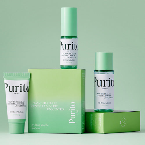[Kit cuidado de piel] PuritoSeoul Wonder Releaf Centella Mini Kit Unscented