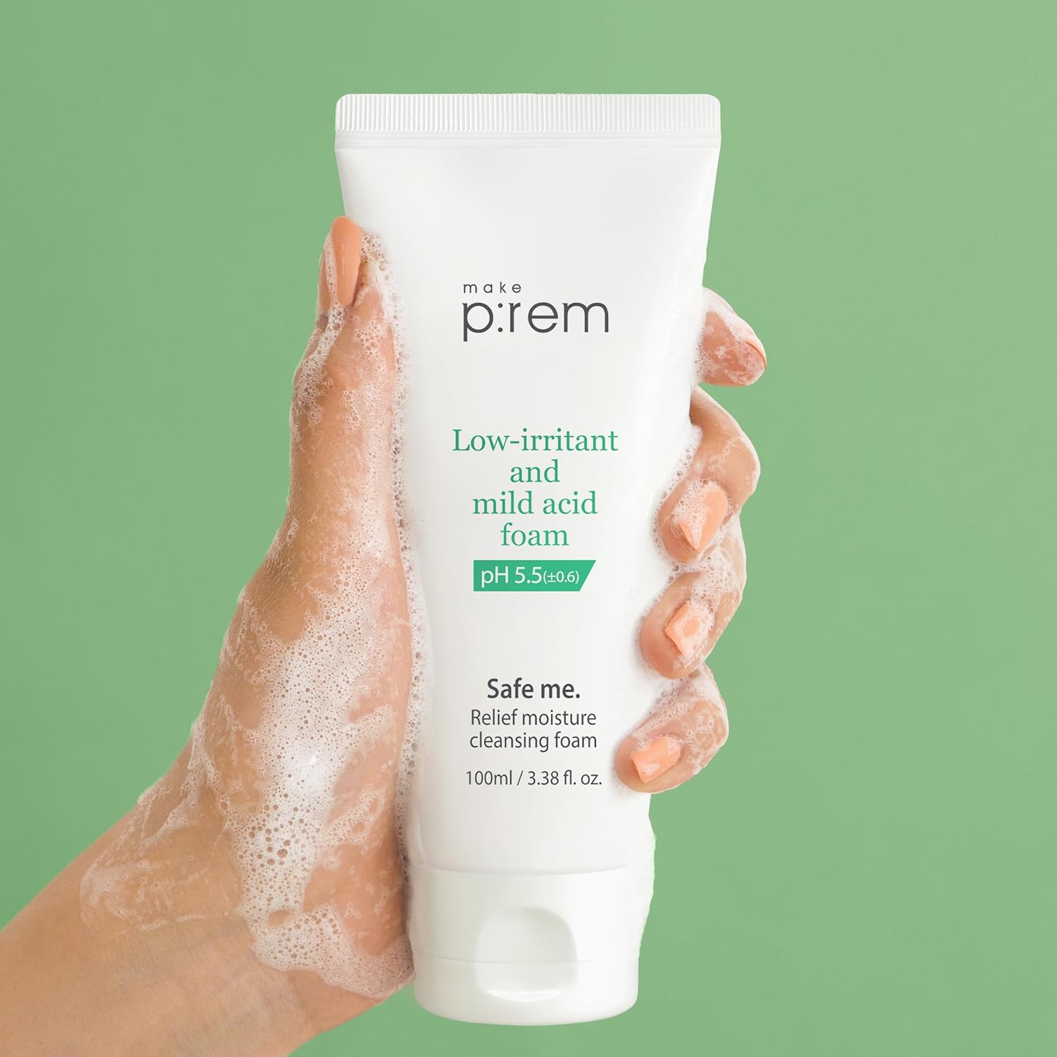 [Limpiador facial] make p:rem *renewal* Safe Me Relief Moisture Cleansing Foam 100ml