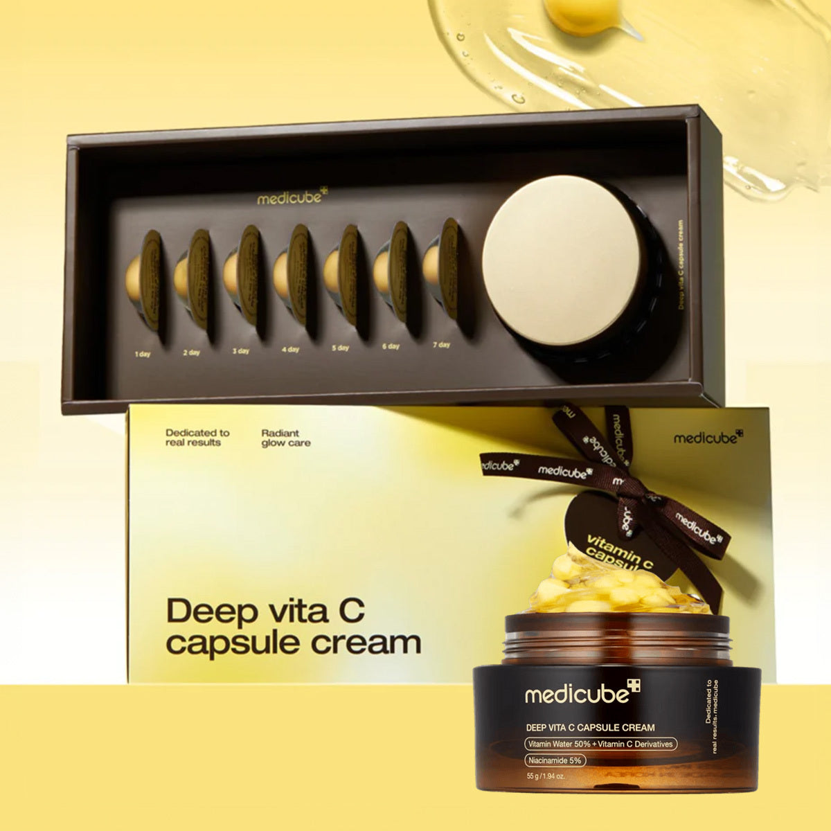 *SUPER PRECIO*[Pack especial] Medicube Deep Vita C Capsule Cream Set (Crema 55ml 1ea + Sample 7ea)