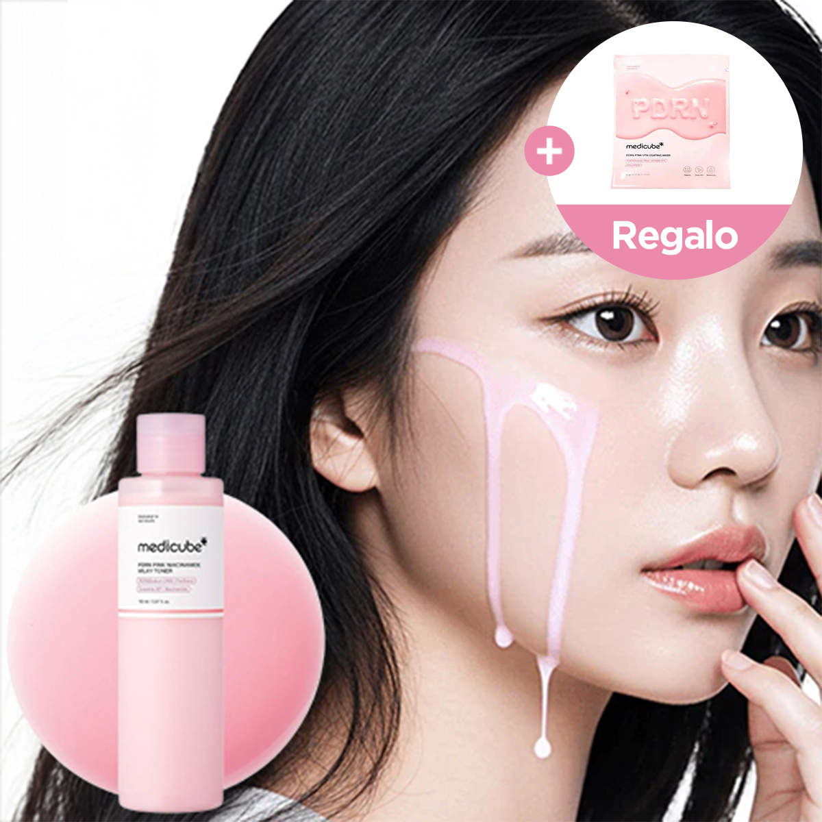 [Tónico facial] Medicube PDRN Pink Niacinamide Milky Toner 150ml + Regalo Gratis