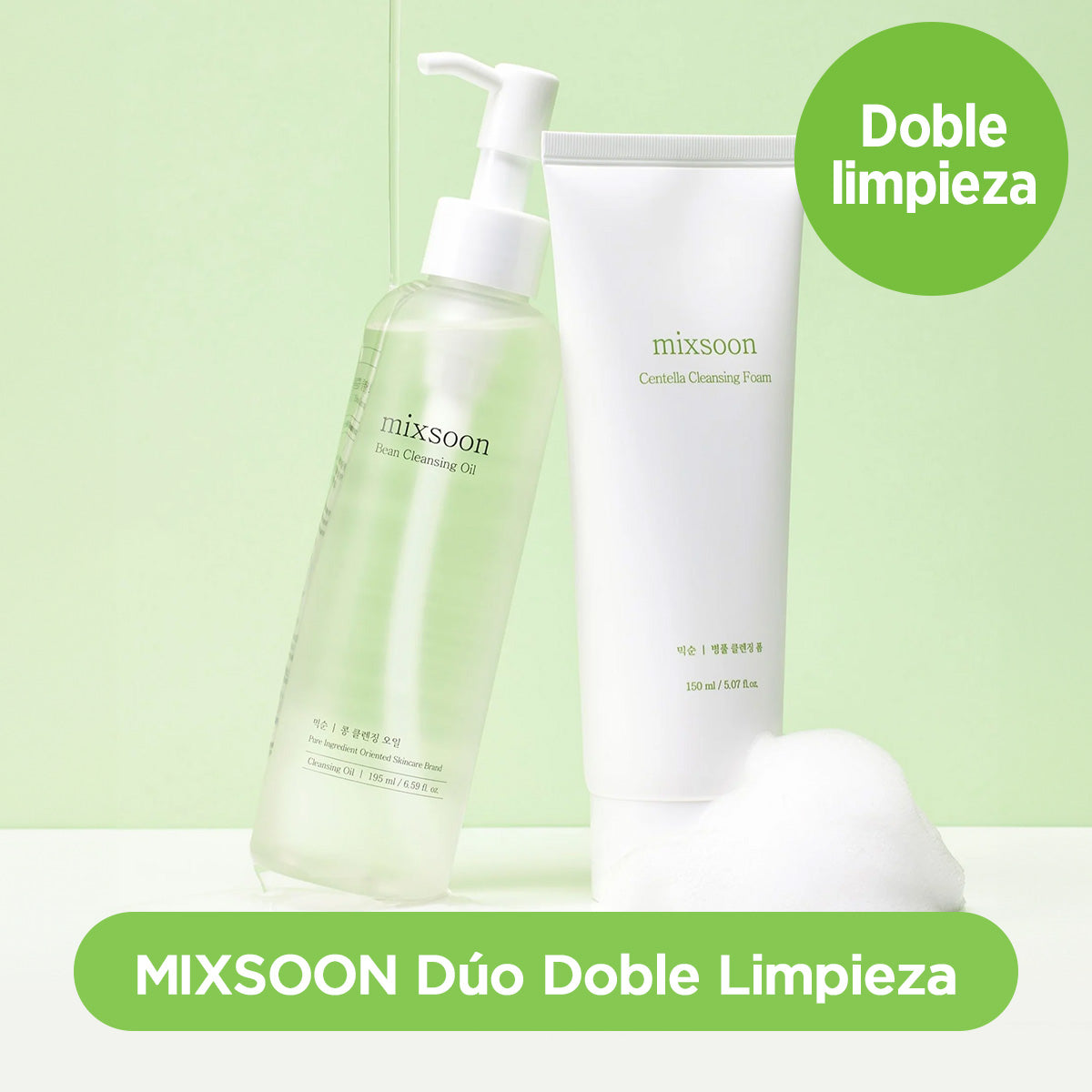 *SUPER PRECIO*[Set Especial] MIXSOON Dúo Doble LImpieza: Bean Cleansing Oil + Centella Foam
