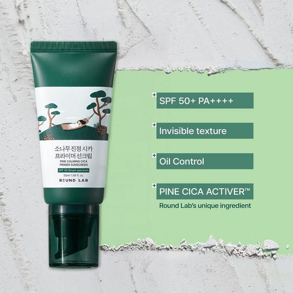 [Protector solar] ROUND LAB (OTC) Pine Calming Cica Primer Screen 50ml