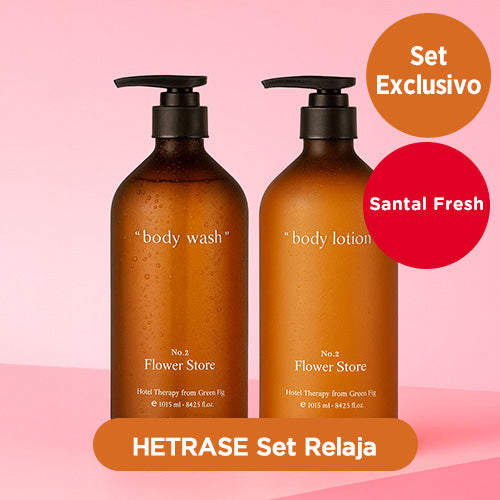 [Set Especial] hetras Hotel Therapy Body Wash + Body Lotion (1013ml / Santal Fresh)