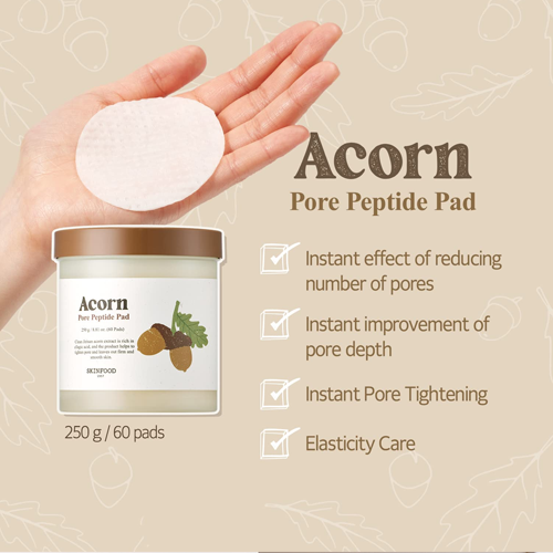 [Almohadillas con tónico] SkinfoodAcorn Pore Peptide Pad (60ea)