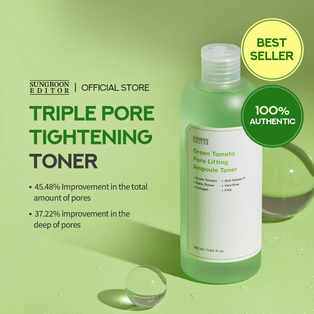 [Tónico] SUNGBOON EDITOR Green Tomato Pore Lifting Ampoule Toner 350ml