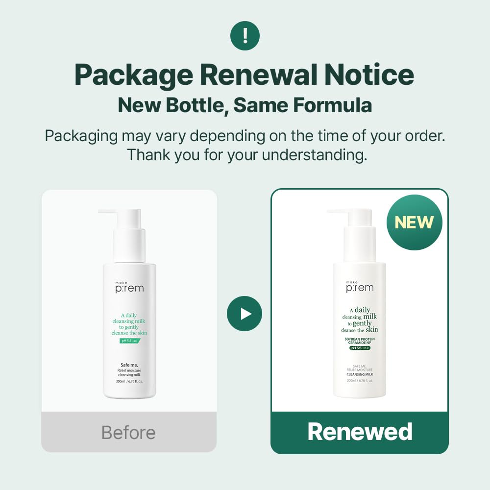 [Leche desmaquillante] make p:rem *renewal* Safe Me Relief Moisture Cleansing Milk 200ml