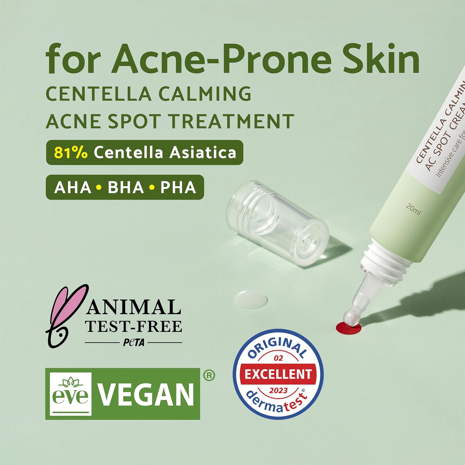 [Crema eliminadora de acné] iUNIK Centella Calming AC Spot Cream 20ml