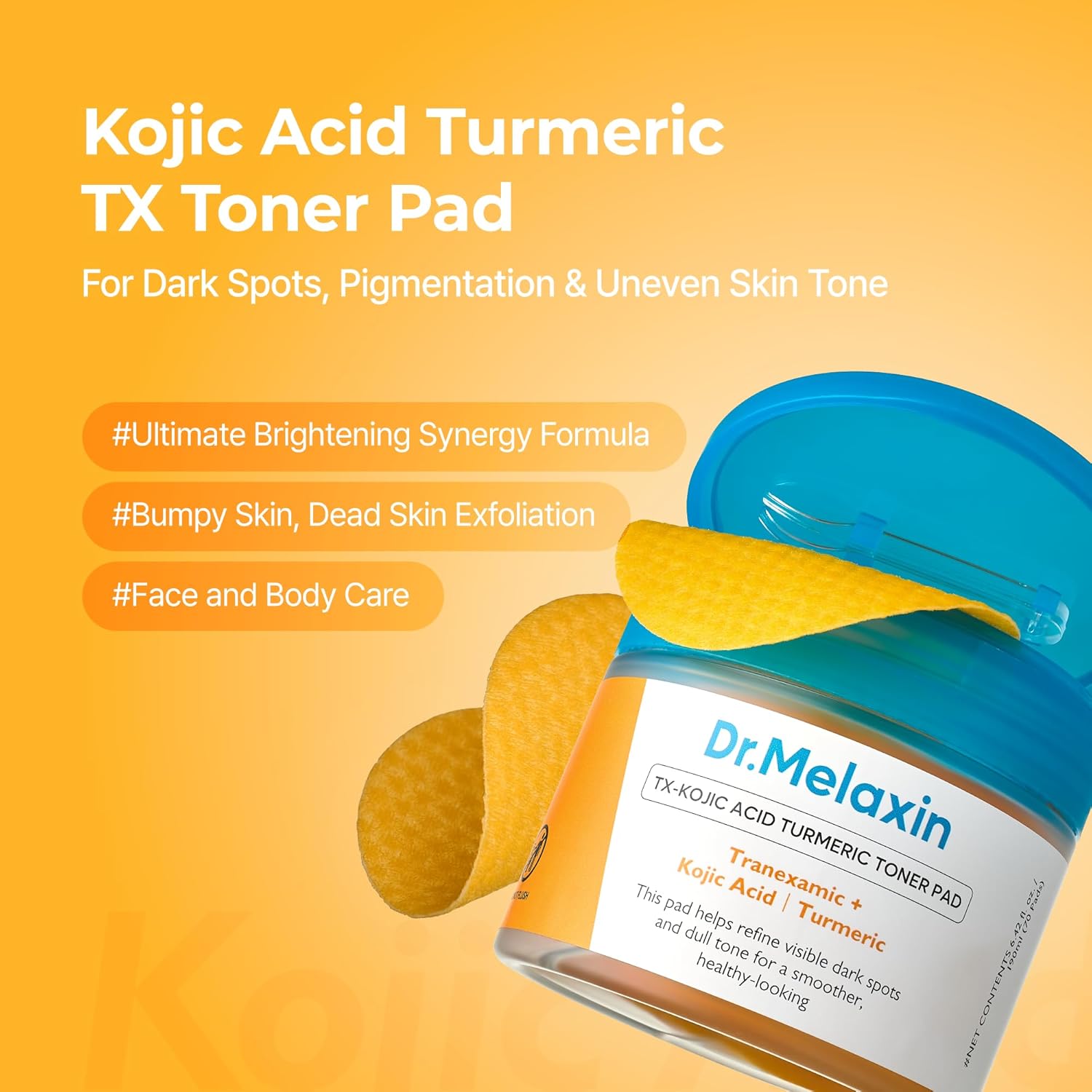 [Almohadillas con tónico] Dr.Melaxin TX Kojic Acid Turmeric Toner Pads 70ea