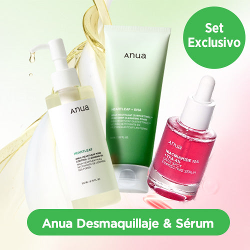 [Set Especial] Anua Aceite Desmaquillante + Espuma Limpiadora + Sérum TXA