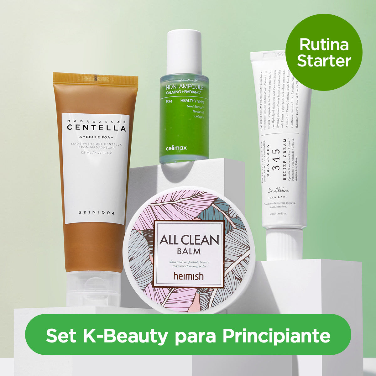 *SUPER PRECIO*[Set Especial] Rutina K-Beauty para Principiantes de skincare: Desmaquillante + Limpiador + Sérum + Crema