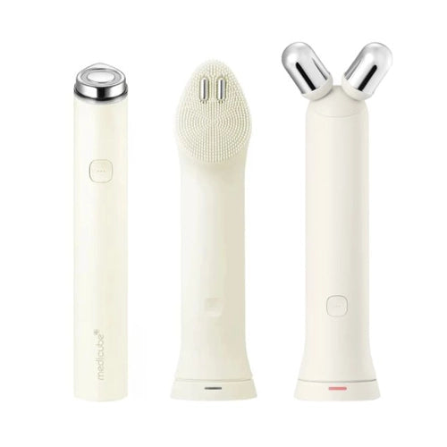 [Set de dispositivo facial] Medicube AGE-R Set Booster Pro Mini Plus + V-Roller + Cabezal de Limpieza Beige