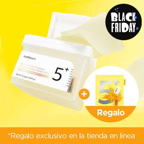 [Almohadillas con tónico] numbuzin No.5+ Glutathione Vitamin Concentrated Toner Pads 180ml (70Pads)