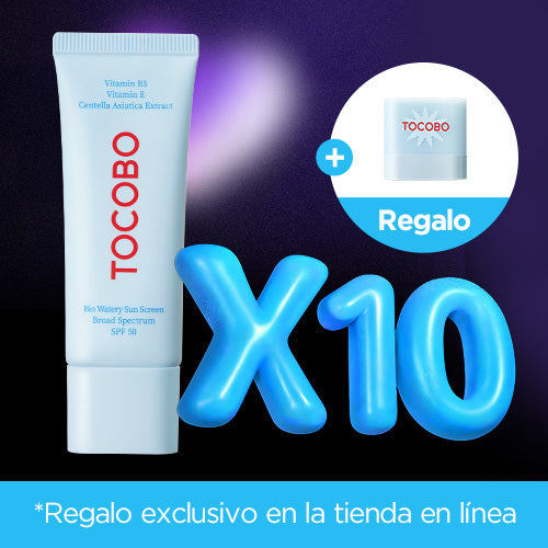 *SALE* Pack 10uds. [Protector solar en barra] TOCOBO *renew* Bio Watery Sun Cream SPF50 Bundle + Regalo
