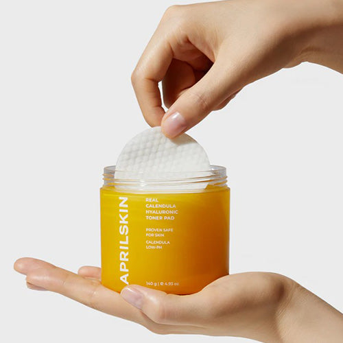 [Almohadillas con tónico] APRILSKIN Real Calendula Hyaluronic Toner Pad (60ea)