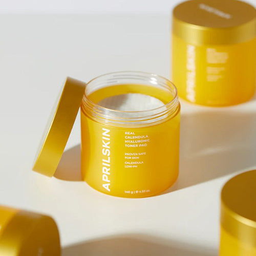 [Almohadillas con tónico] APRILSKIN Real Calendula Hyaluronic Toner Pad (60ea)
