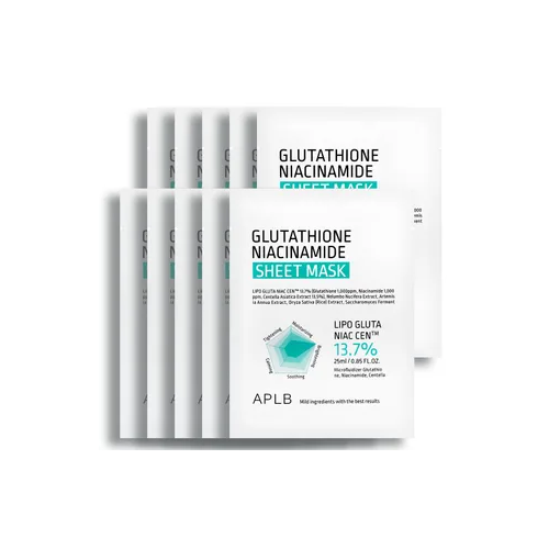 [Mascarilla facial] APLB Glutathione Niacinamide Sheet Mask (10ea)