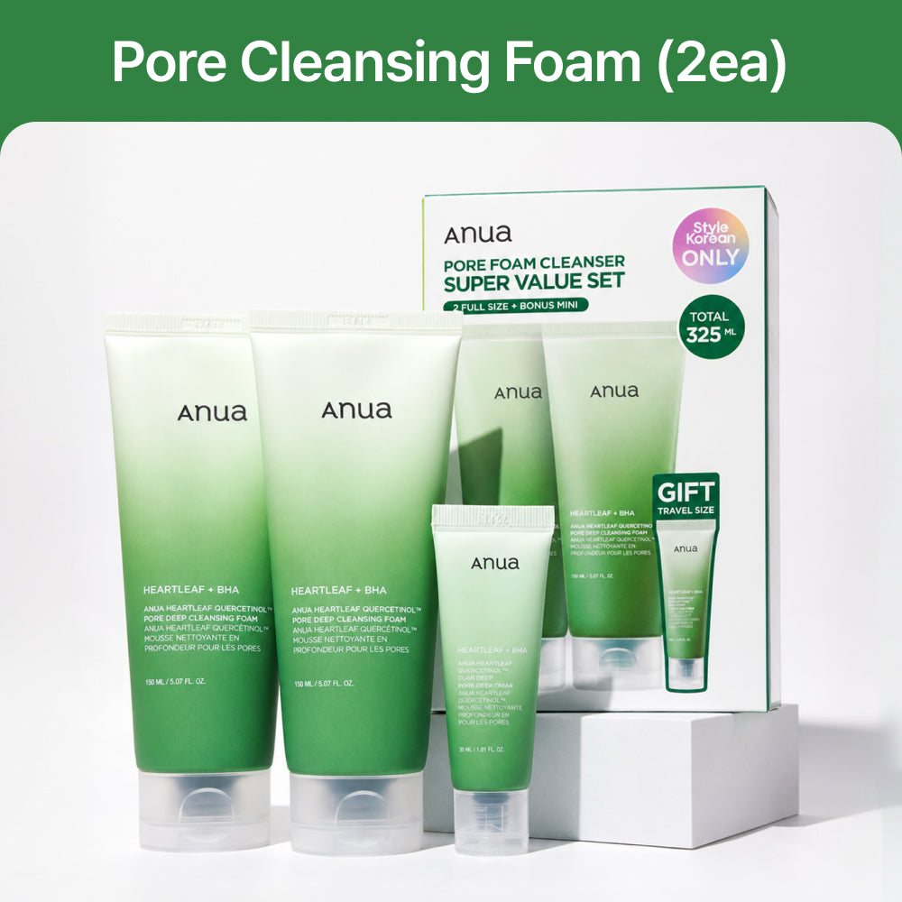 *SUPER PRECIO*[Pack Exclusivo] Anua Heartleaf Pore Cleansing Foam Double Set