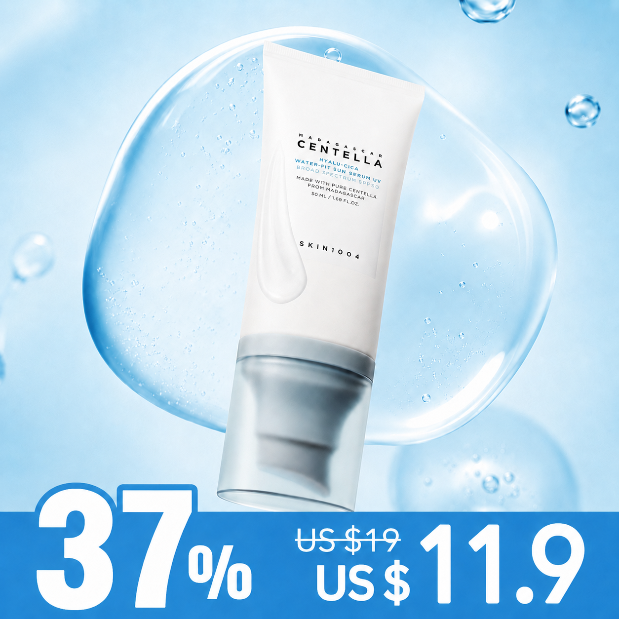 *SUPER PRECIO* [Protector solar] SKIN1004 Madagascar Centella Hyalu-Cica Water-Fit Sun Serum UV 50ml