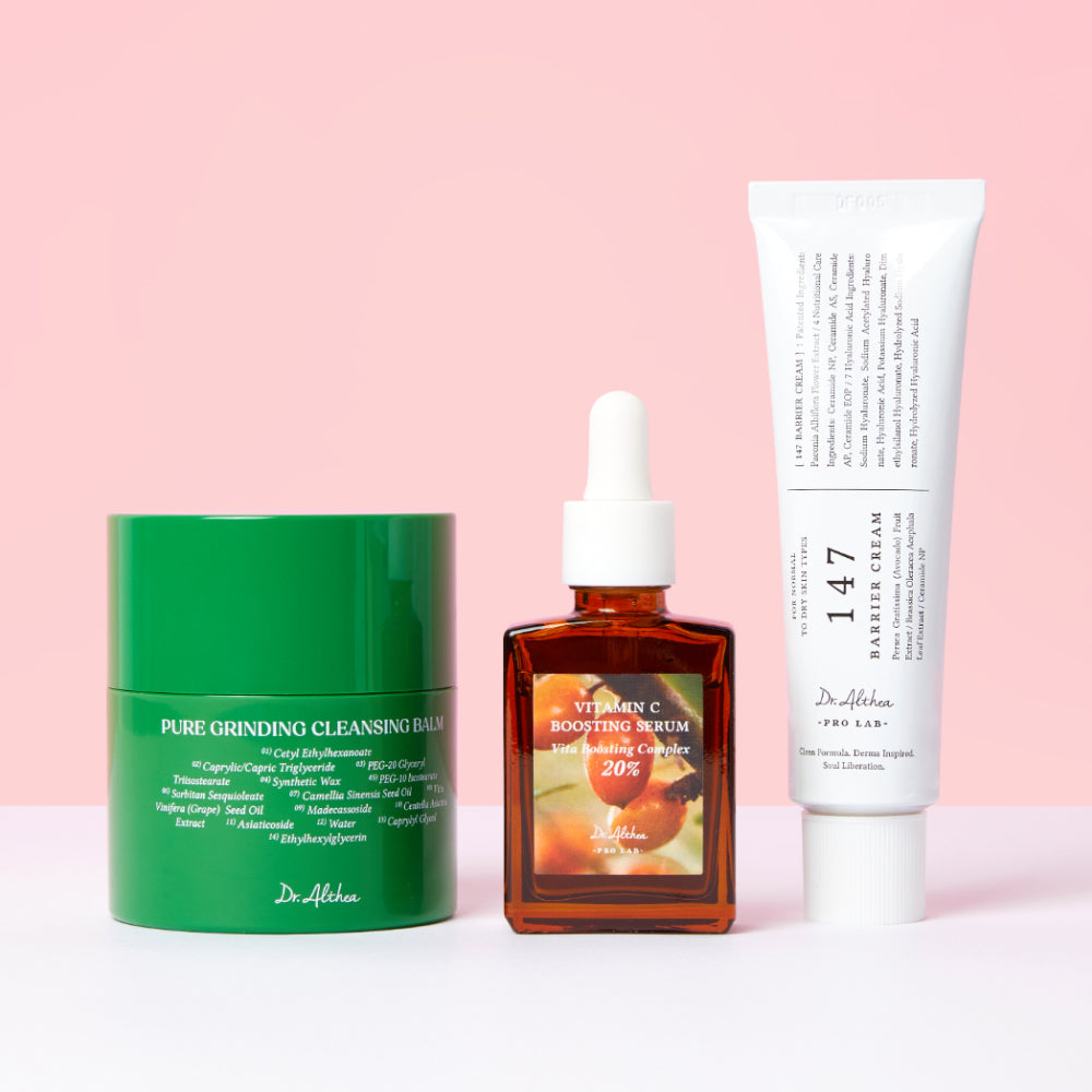 *SUPER PRECIO* [Set Especial] Dr. Althea Brightening & Relief Routine Set for Dry Skin (147 Cream + Vitamin C Serum + Cleansing Balm)