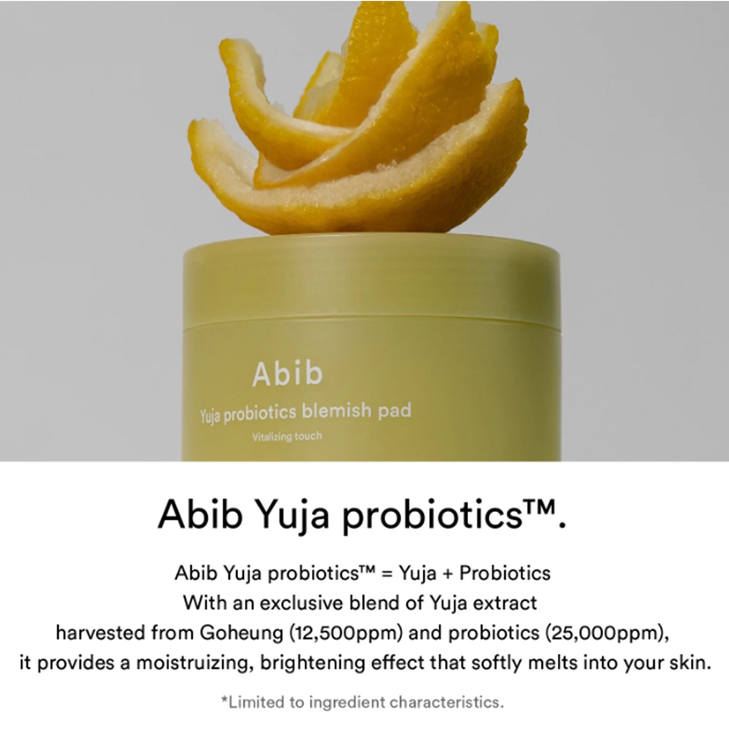 [Almohadillas con tónico] Abib Yuja Probiotics Blemish Pad Vitalizing Touch (140ml/60pcs)