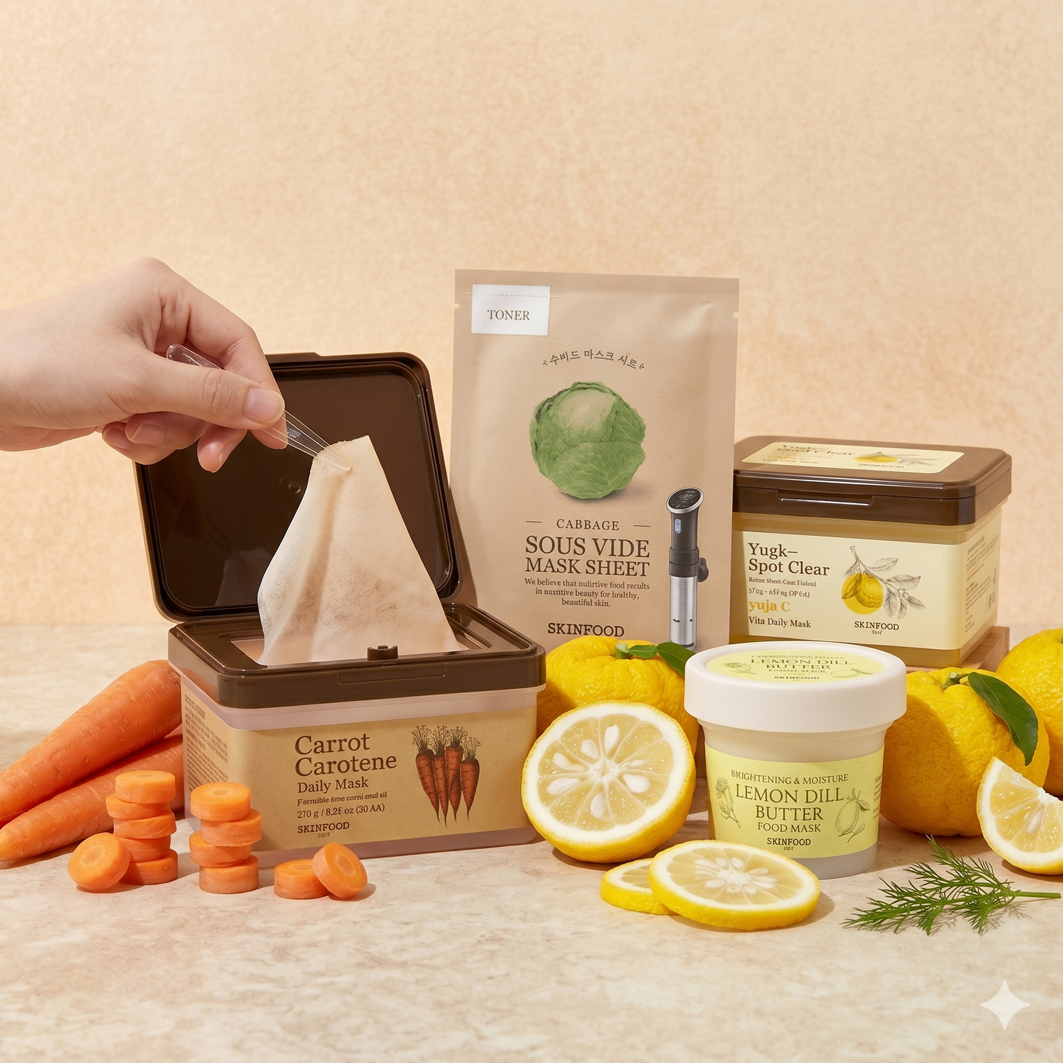 *SUPER PRECIO*[Set Especial] SKINFOOD FRESH GLOW FOOD MASK SET