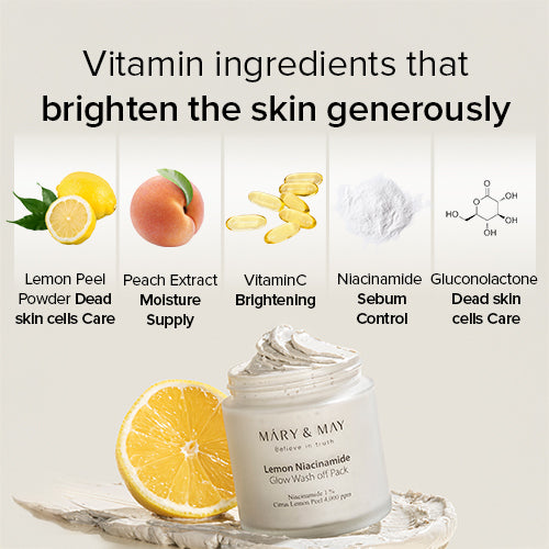 [Mascarilla facial] Mary&May Lemon Niacinamide Glow Wash off Pack 125ml