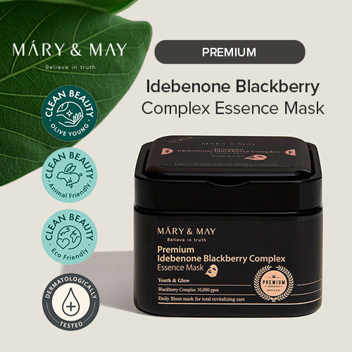 [Mascarilla facial] Mary&May Premium Idebenone Blackberry Complex Essence Mask (20ea)