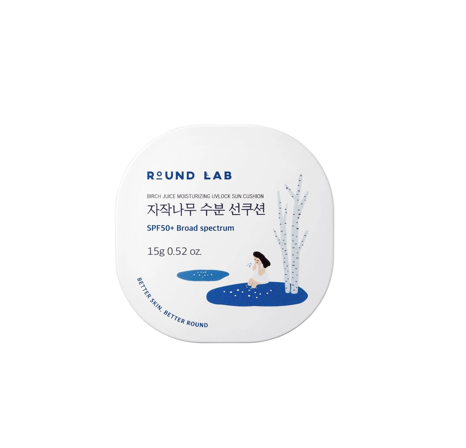 [Protector solar en cushion] ROUND LAB Birch Juice Moisturizing UVLock Sun Cushion 15g