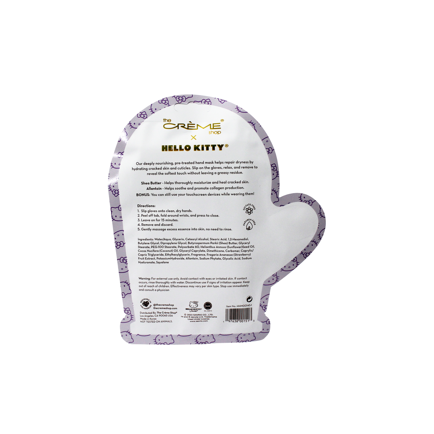[Mascarilla de manos] The Crème Shop Mascarilla de manos profunda Hello Kitty (3 piezas)