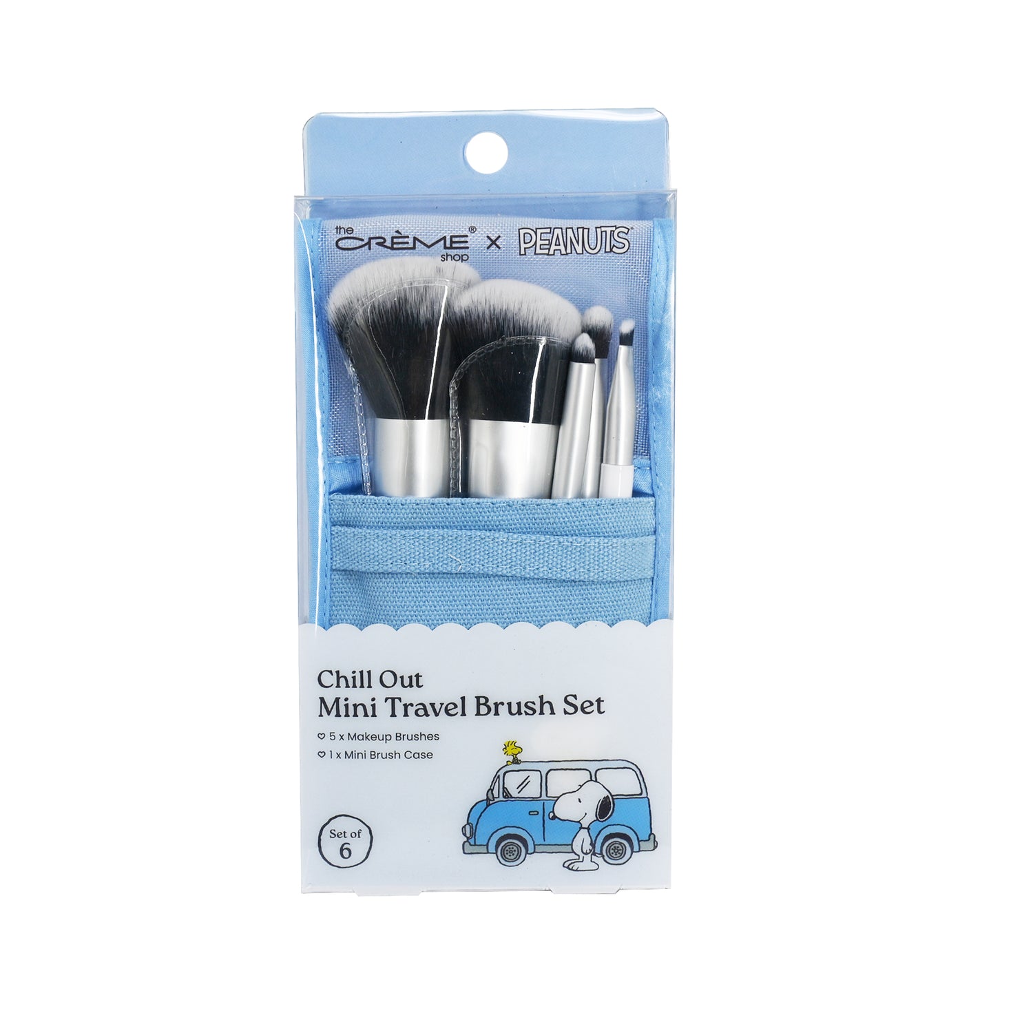 [Brochas] The Crème Shop Set de brochas de viaje mini PEANUTS (6 piezas)