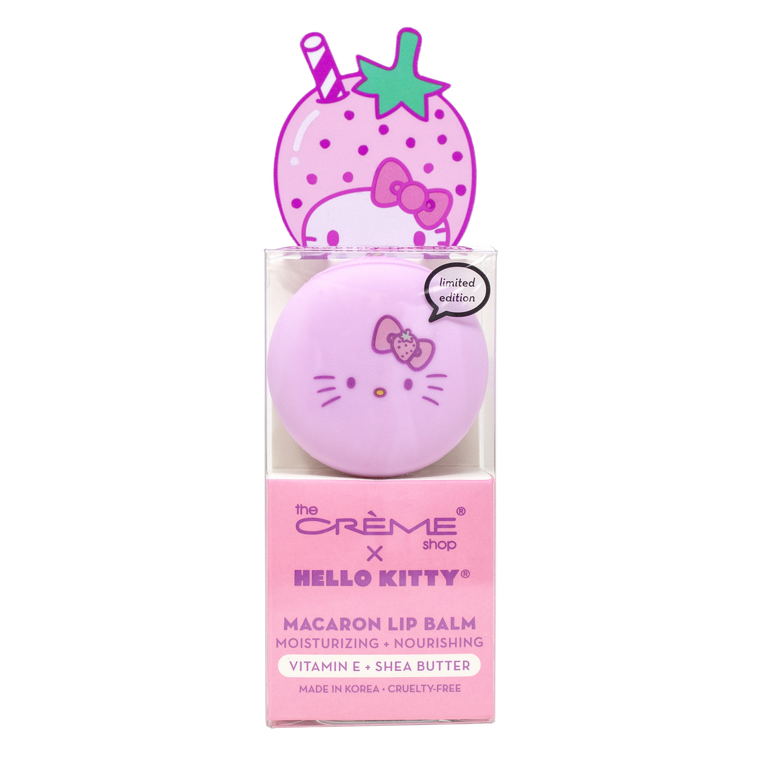 *SUPER PRECIO* [Bálsamo labial] The Crème Shop Bálsamo labial macaron Hello Kitty - Strawberry Rose