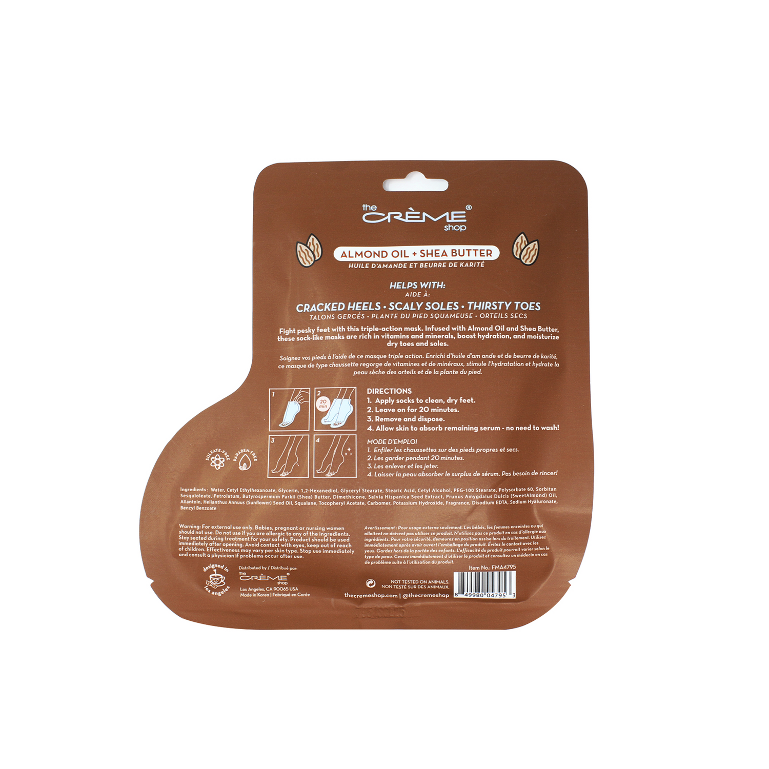 *SUPER PRECIO* [Mascarilla de pies] The Crème Shop Mascarilla de pies hidratante - Aceite de almendra (3 piezas)