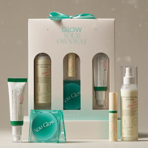 [Pack Regalo] AXIS-Y Glow Your Ownway Set (Dark Spot Correcting Glow Toner + Vegan Collagen Eye Serum + Dark Spot Correcting Glow Serum + You Glow Compact Mirror)