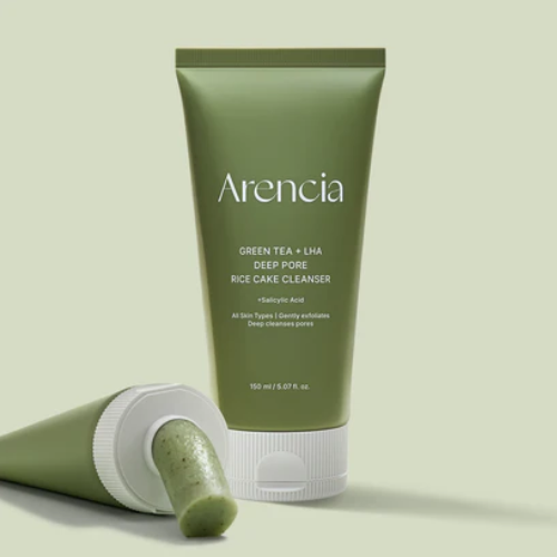 [Limpiador facial] Arencia Green Tea LHA Deep Pore Rice Cake Cleanser 150ml