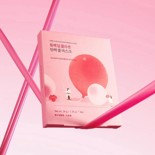 [Mascarillas faciales] ROUND LAB Camellia Deep Collagen Firming Gel Mask Sheet (4ea)