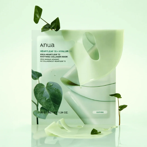 [Mascarillas faciales] Anua Heartleaf 70 Soothing Collagen Mask (4ea)