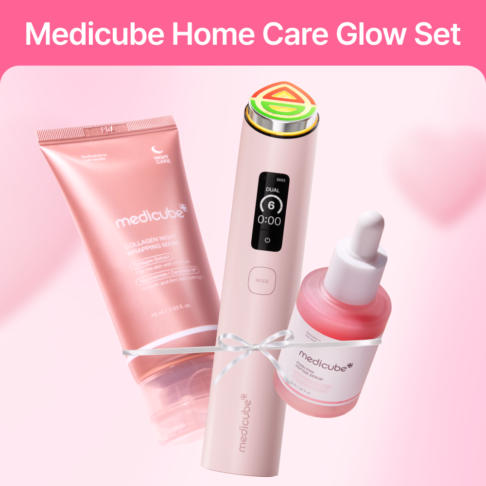 [Set Especial] Medicube Regalos de Amor: Booster Pro X2 (pink) + Wrapping Mask + PDRN Serum