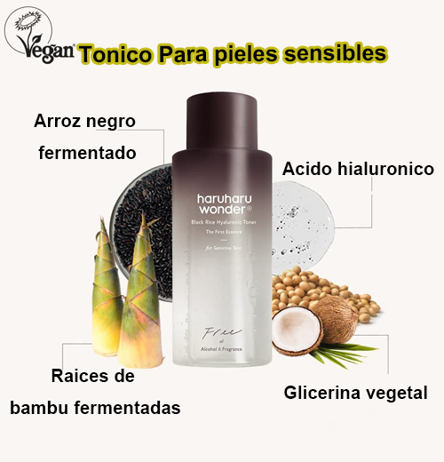 [Tónico facial hidratante] haruharu Black Rice Hyaluronic Toner For Sensitive Skin 300ml