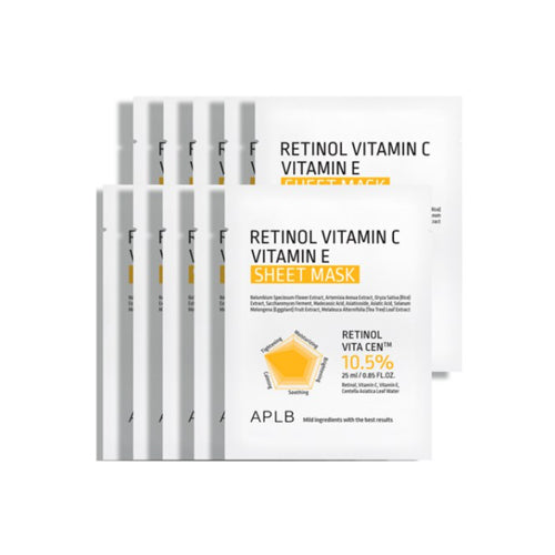 [Mascarillas faciales] APLB Retinol Vitamin C Vitamin E Sheet Mask (10ea)